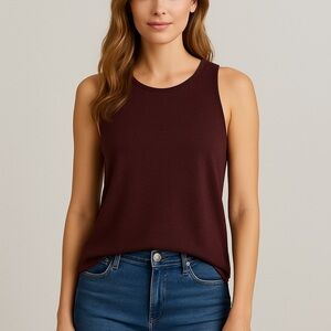 A New Day Women’s  Deep Dark Brown Ripped Sleeveless Tank Top XX Large